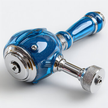 Advanced futuristic gadget showcasing red chrome body smooth curves high tech industrial design concept images