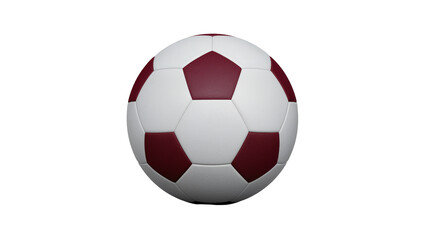 Fototapeta premium Burgundy ivory soccer ball displaying classic pentagon, hexagon pattern