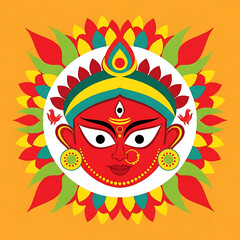 Obraz premium Sun with decorative mask vector illustration
