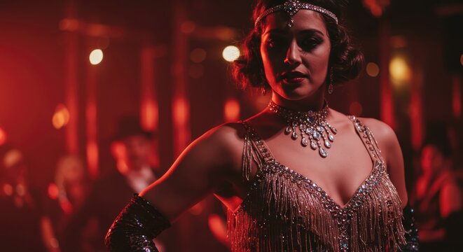 Glamour cabaret show performer or dancer