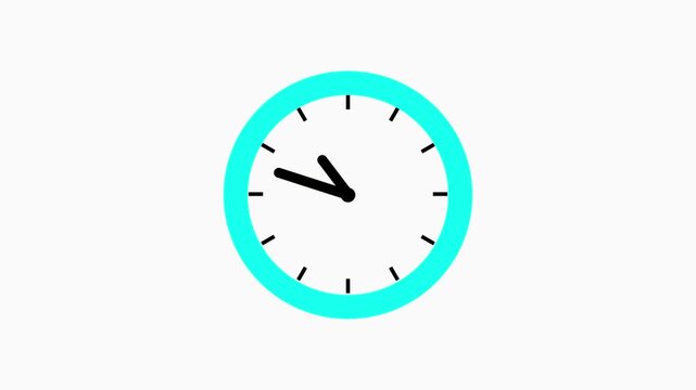 Round wall clock blue animation. The timer counts down the time. Wall clock time working office hours animated. timer timelapse video animation 4k Mst Rowsonara 