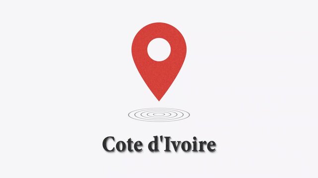 Animated red map pin icon with ripples indicating generic location on a clean white background navigation pointer travel destination