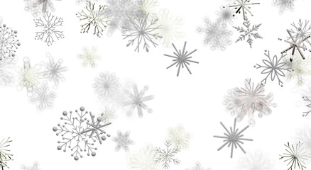 Fototapeta premium Abstract winter background with snowflakes. Seasonal, decorative design for christmas and new year.