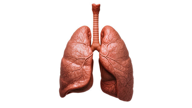 Detailed human lungs, displaying intricate bronchial tubes and alveolar structures