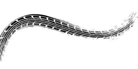 Black tire tread marks, wheel texture, tire marks - auto racing, motocross, drift, rally, off-road, and more. modern © Hendra
