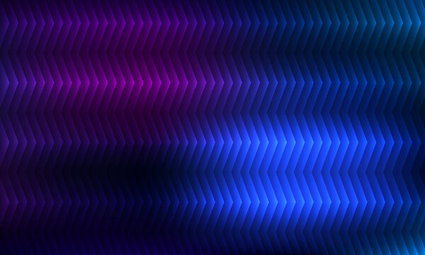 Abstract neon blue and purple chevron background, glowing geometric zigzag pattern, futuristic dark gradient texture for digital wallpaper