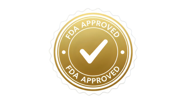 Fda approved certification seal with checkmark