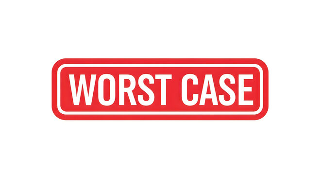 Warning sign indicating a worst-case scenario situation in a visual representation