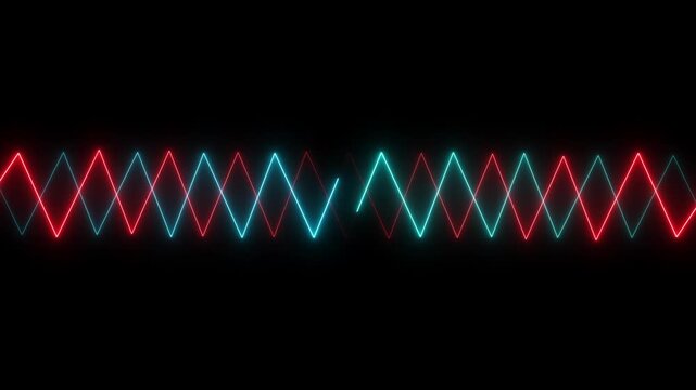 Abstract neon light waves pattern 3 d animation seamless loop backdrop digital technology futuristic