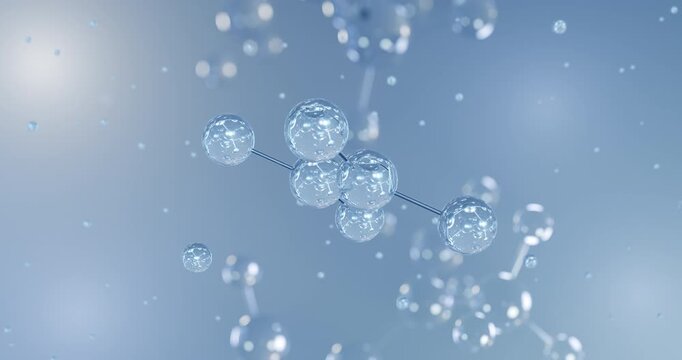 Tetrafluoroethylene rotating 3D model of monomer, seamless looped video
