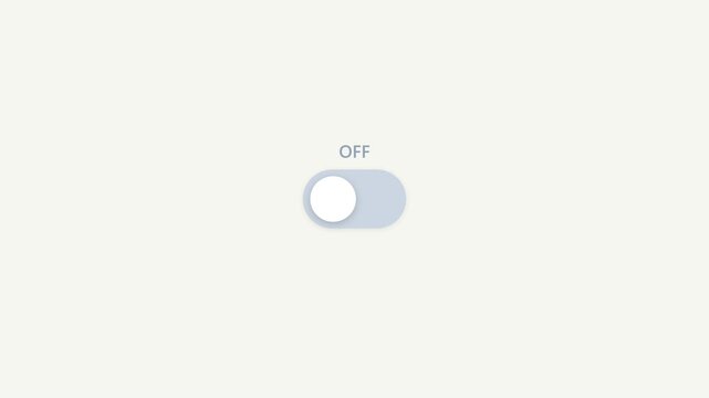 Motion animation graphic toggle switch interface