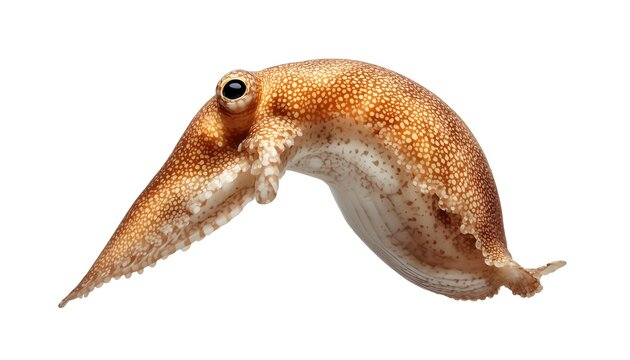 A cuttlefish swimming in the ocean with its tentacles outstretched