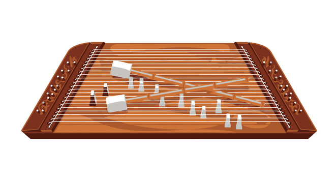 Dulcimer musical instrument isolated on white background