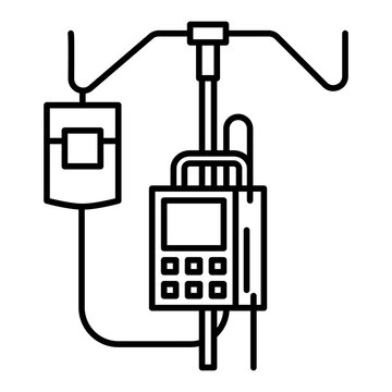 infusion pump line icon with editable stroke