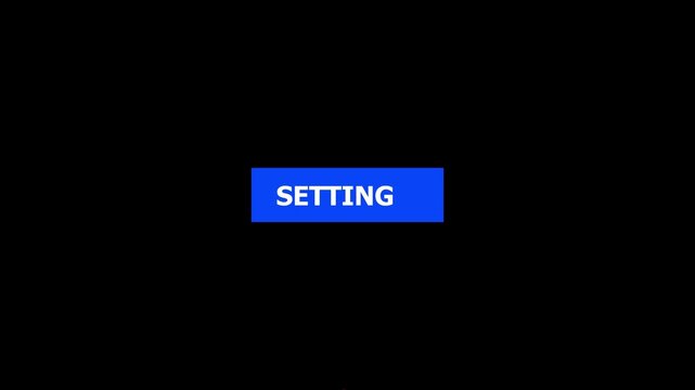 Click on setting button with computer red arrow cursor, Button Click or press cancel button on transparent white color animation. Black background 4k video.