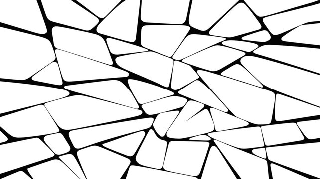 A top-down view of an abstract, fragmented pattern resembling cracked glass or shattered ice on a flat surface.