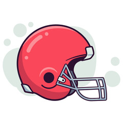 Fototapeta premium Football helmet displayed resting on white minimal background. non editable strokes
