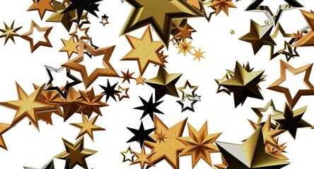 Obraz premium Abstract image of golden and black stars creating an eye-catching design. Perfect for celebrations, holidays, or any cel