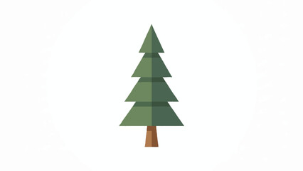 Obraz premium Pine Tree Simple Flat Vector Illustration on White