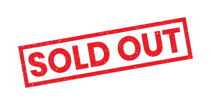 Sold Out Outline Red Ink Rubber Stamp Sign Symbol Vector Badge Grunge Retro Shopping Product Sale Label.