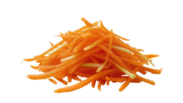 Bright orange shredded carrots piled high, ready for cooking or salad
