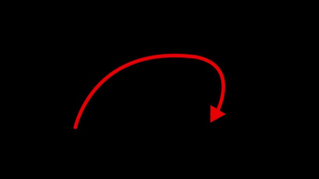 Glowing Pointing doodle arrows pointing right on a black background. Suitable for web design, presentations, infographics, and direction indicators in various creative projects.4k video motion video