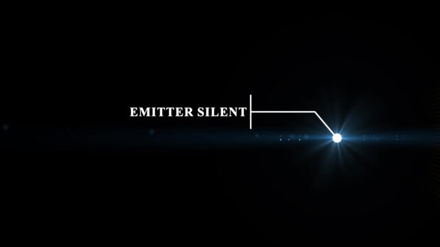 Hud Callout Frame Lines For Business Infographic Slide, Animation of HUD elements with text Emitter Silent. Animate a white callous for text. HUD elements on black background. Futuristic callout.4k