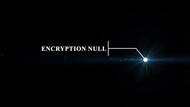 Animation of HUD elements with text Encryption Null. Animate a white callous for text. HUD elements on black background. Futuristic callout titles. Virtual sci fi textbox for HUD.4k