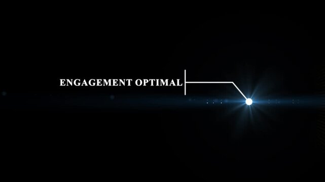 Animation of Callout, HUD UI elements on black color background. Animation of HUD elements with text "Engagement Optimal". Callout futuristic hud animation digital six pack on the black screen.4k