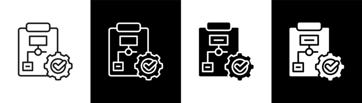Scenario Planning Icon Of Line Black And White Style Vector Illustrationn