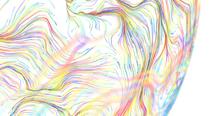 Obraz premium Dynamic digital artwork depicting colorful lines flowing on a white background, representing data v