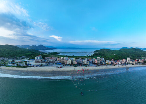Aerial photography of Jinli Bay, Bai'an Beach, Qianmen, Shenzhen Shantou Special Cooperation Zone
