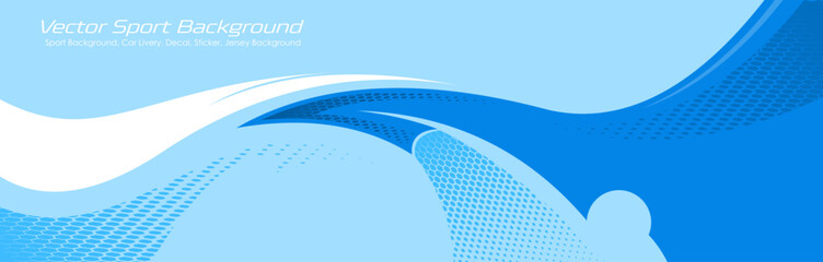 Obraz premium Car wrap featuring blue colors flowing wave graphics. Sporty and dynamic rally livery with clean modern motion lines. Editable vector EPS 10