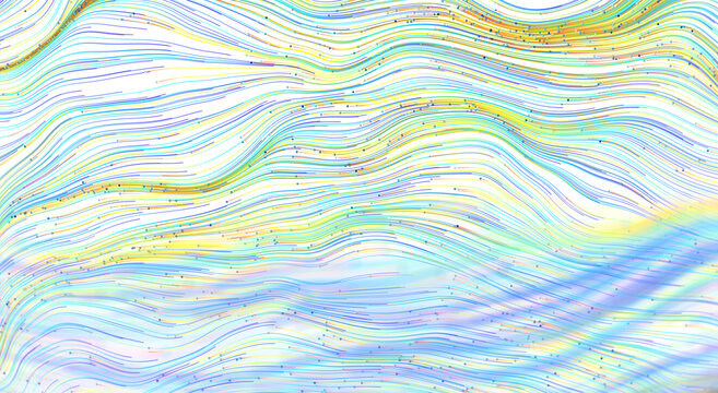 Abstract and colorful wavy line patterns for creative designs and backgrounds. Artistic flow and ene