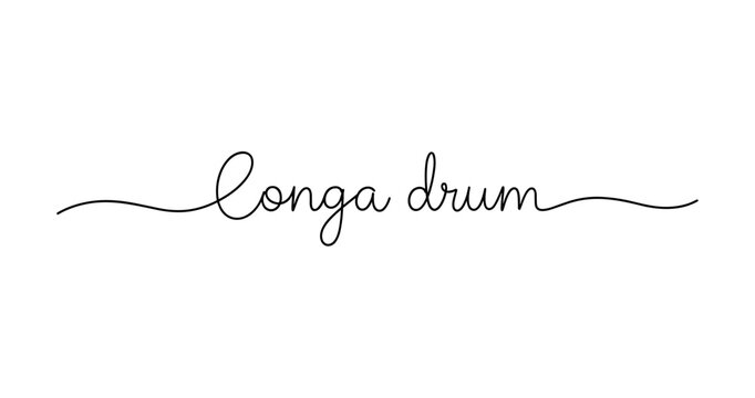 Elegant longa drum calligraphy with flowing script on white background. No editable strokes