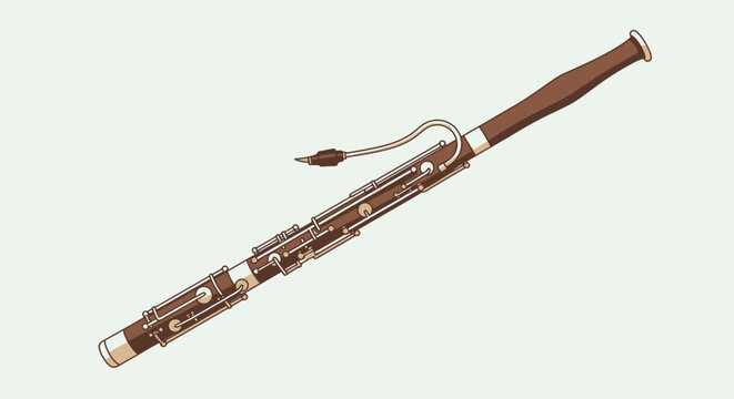 Brown double bassoon isolated on white background