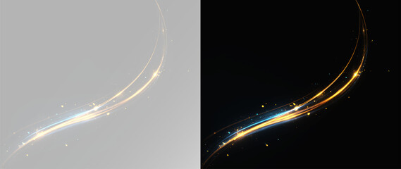 Light line neon swirl effect glitter light fire flare trace magic sparkle trail element png © Alehandro