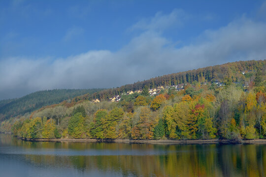 Stauanlage Kronenburg also Kronenburger See in the Eifel,North Rhine Westphalia,Germany