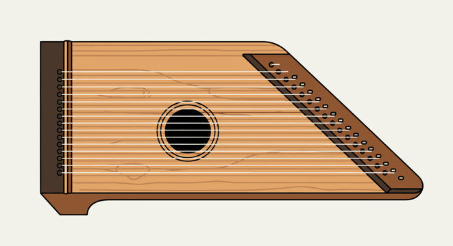 Hammered Dulcimer Instrument Illustration