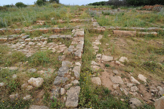 La maison &agrave; p&eacute;ristyle de la cit&eacute; antique d'Apt&eacute;ra &agrave; Souda pr&egrave;s de La Can&eacute;e en Cr&egrave;te