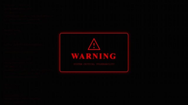 Warning sign on black background.