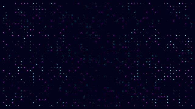 Glowing blue dots on black background.