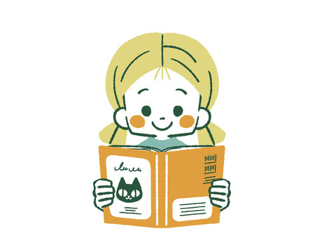 本を読んでいる女の子