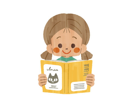 本を読んでいる女の子-ガッシュ