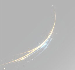 Dynamic glowing swirl effect light fire flare trace magic sparkle trail element, overlay gold wave png © Alehandro
