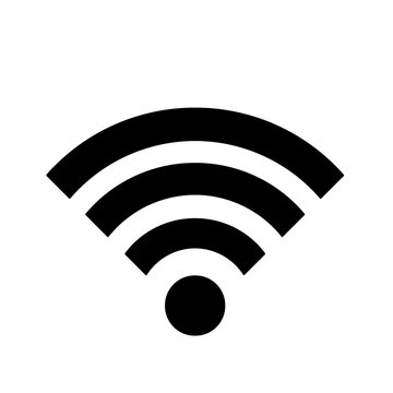 Wi-Fiと無線通信を表すシンプルな電波アイコン+（黒色）
