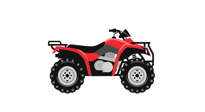 Red All-Terrain Vehicle ATV Quad Bike Illustration