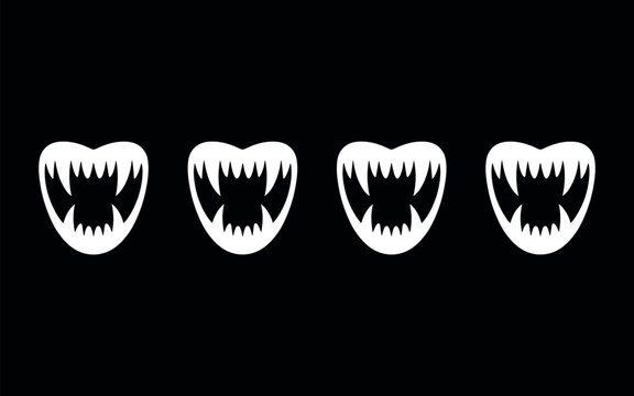 Four dental x-ray images of healthy molars and premolars isolated on black background for medical and dental use