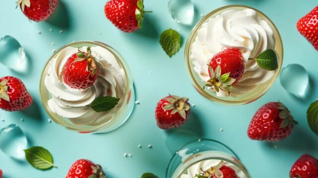 Tempting dessert featuring fresh strawberries, whipped cream and a delightful crumbly shortcake base.