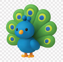 Zoo Animal Vector Icon Set   3D icon set    peacock © Dian